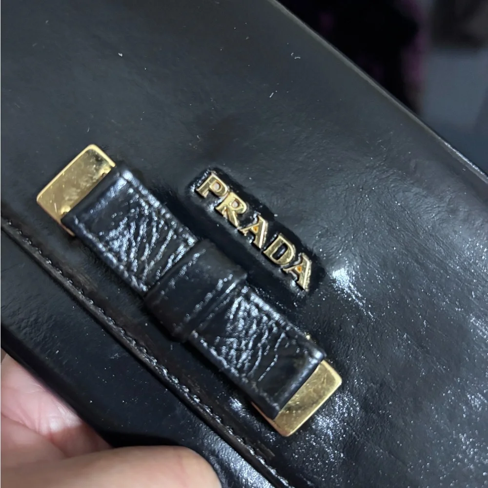 Prada Black Leather Wallet with Gold Hardwares - Picture 15 of 16
